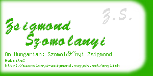 zsigmond szomolanyi business card